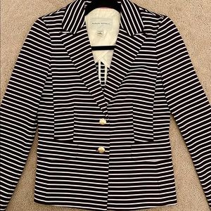 Banana Republic Black/White Striped Blazer, size 2